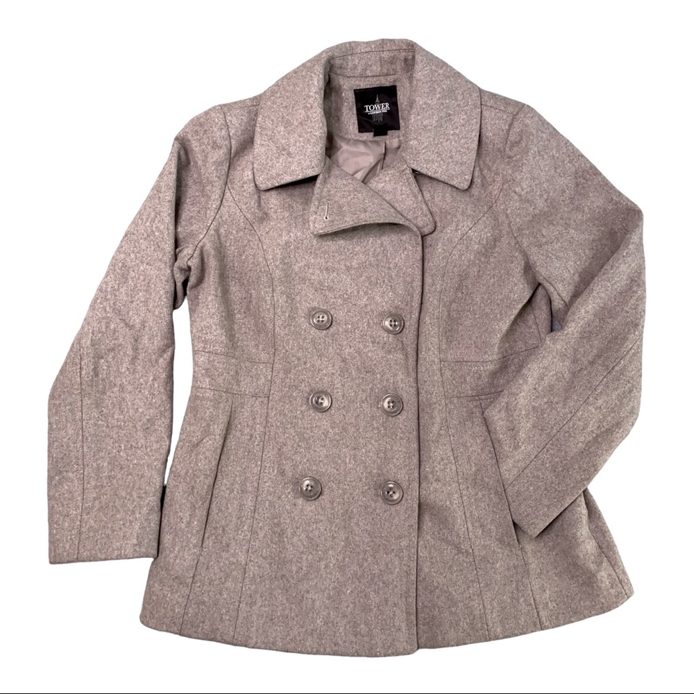 Double Breasted London Fog Peacoat Womens Sz M Pilot Jacket Dark Academia